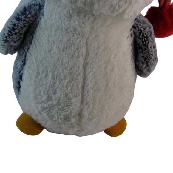 SeaWorld Soft Cuddly Gray Penguin Plush with Red Stocking Hat 12" tall - Picture 3 of 7